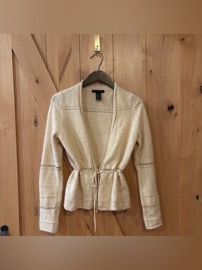 VTG Y2k Angora Rabbit Hair THE LIMITED Soft Cardigan Sweater M Cream